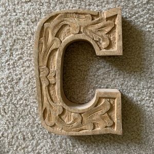 Carved wooden letter C block 💟